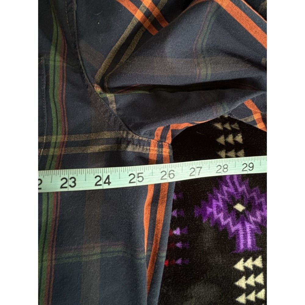 Vintage C.E. Schmidt Plaid Shirt Button Up Long Sleeve XL Heavy Pockets Navy EUC - Picture 5 of 5